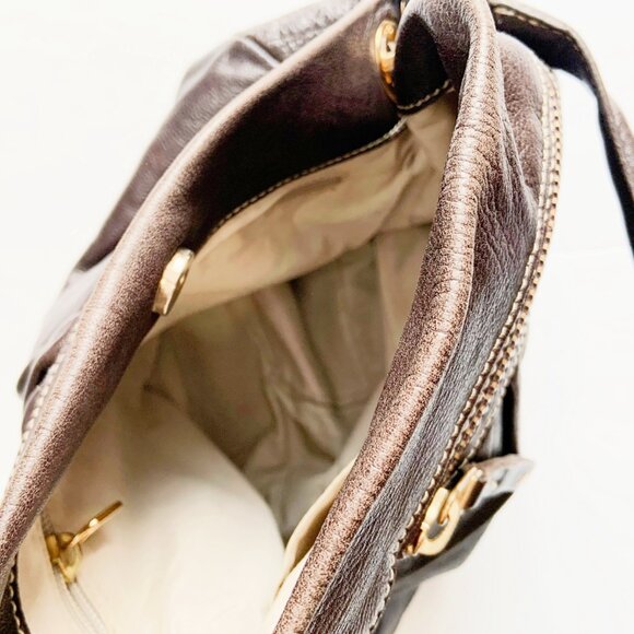 Vintage ROOTS Cognac Brown Leather OLIVIA Hobo Bag with Removable Strap - Picture 10 of 10